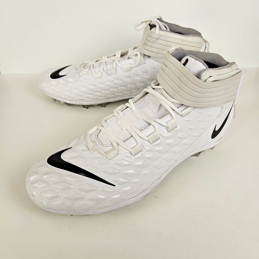Nike Force Savage Elite 2 Football Cleats White Black Mens Size 18